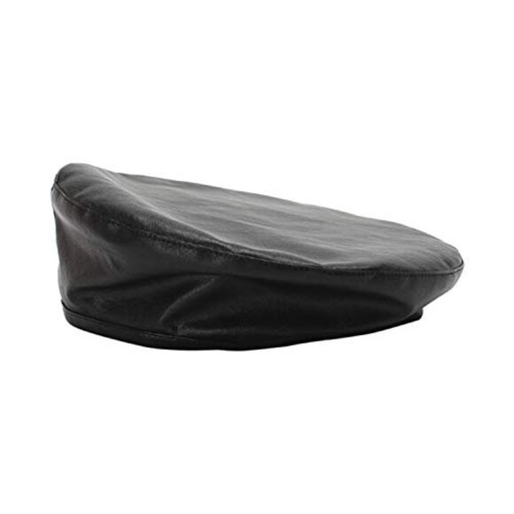 PU Leather Beret Hat Adjustable Drawstring Classic French Artist Style main image 5